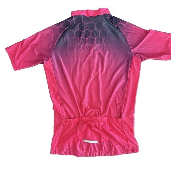 Cycle‎ Run Womens Short Sleeve Shirt with 3 Back Pockets Pink/Purple Size XXL - Picture 3 of 6